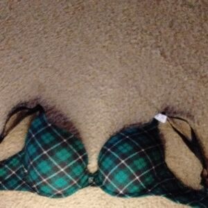 Victoria Secret T-Shirt 34D Pushup Full Coverage Bra Plaid NEW